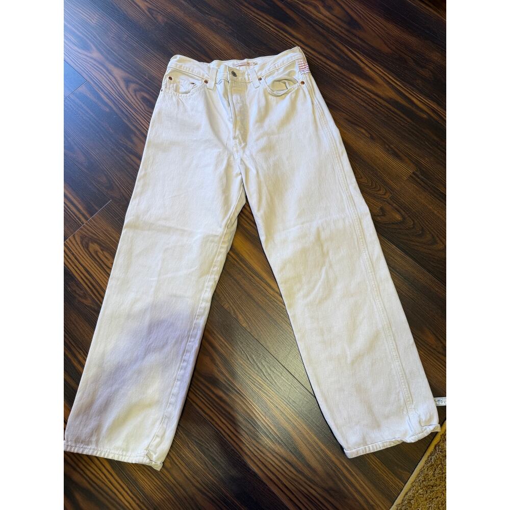 Levi’s Ribcage Straight Ankle Rainbow White Denim Jeans Size 29 - Picture 2 of 13